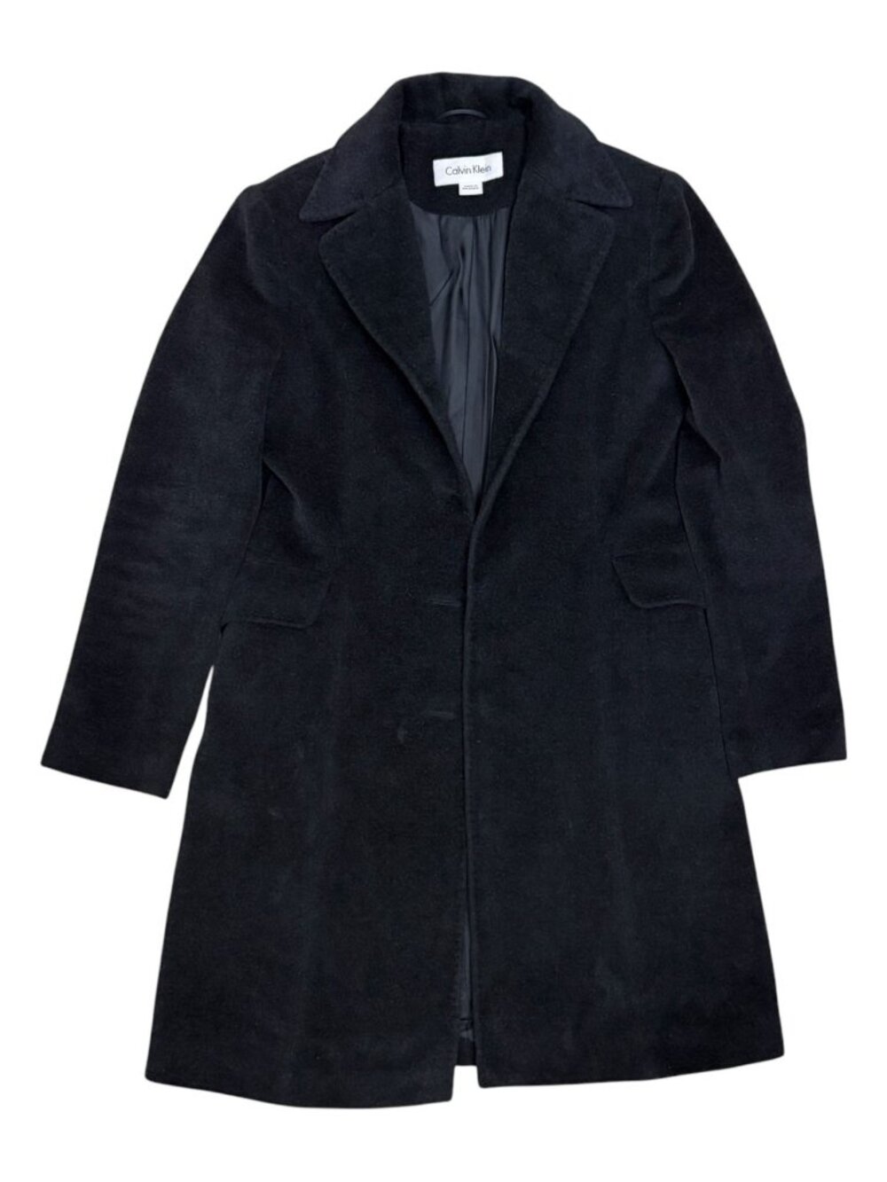 CALVIN KLEIN ANGORA RABBIT Pea Coat WOOL Luxury Business Jacket Womens XS (2)